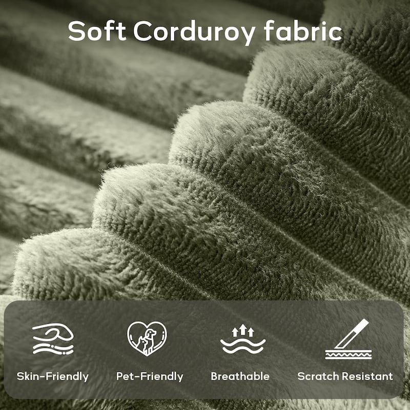 8 Piece Modular Corduroy Sectional With Ottoman