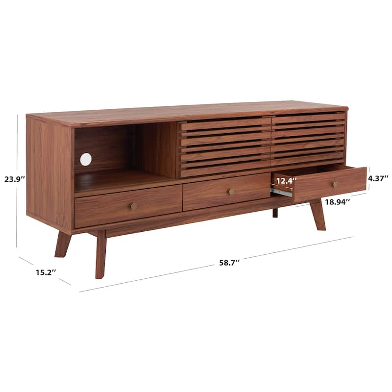 SAFAVIEH Alatar 3-Drawer Entertainment TV Media Stand (65" Flatscreen TV) - 58.7 in. x 15.2 in. x 23.9 in.