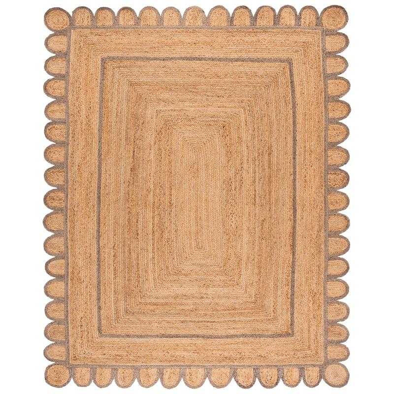 SAFAVIEH Handmade Natural Fiber Calcedonia Border Pattern Jute Rug - 8' x 10' - Natural/Grey