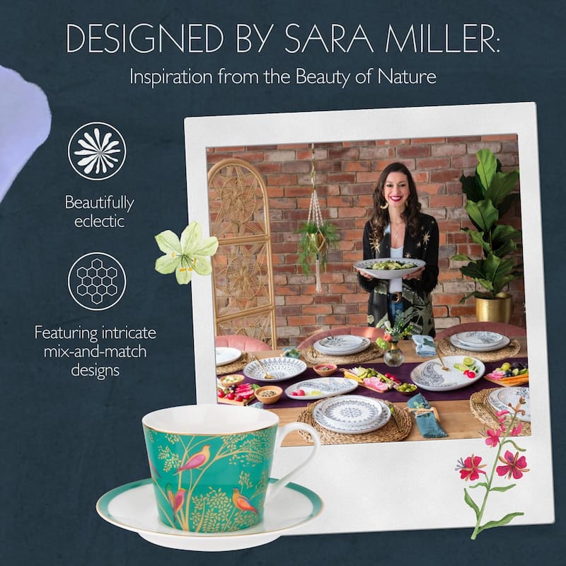 Sara Miller for Portmeirion London Chelsea Teacup and Saucer - 8 oz.