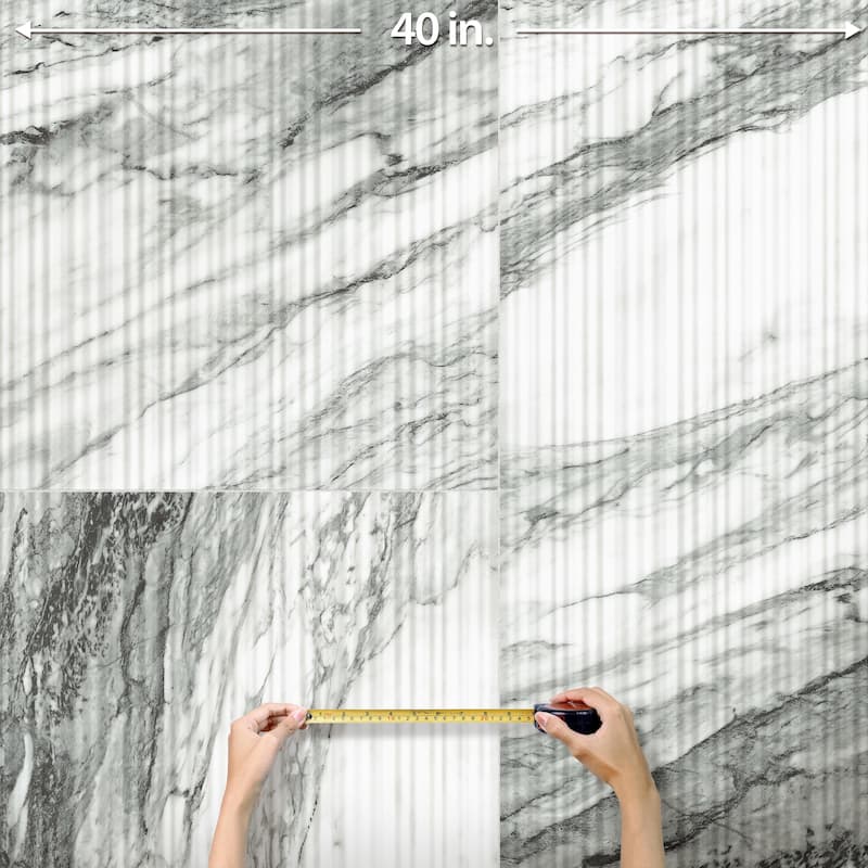 Merola Tile Touche Pleated Deco Zebre 23-1/2" x 47-1/8" Porcelain Floor and Wall Tile