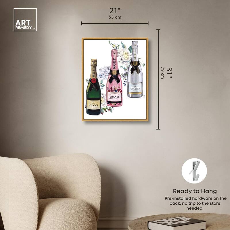 Doll Memories - Champagne Floral Canvas by Art Remedy