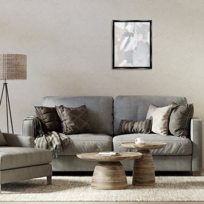Stupell Neutral Tones Grey & Beige Framed Floater Canvas Wall Art Design By Rachel Springer