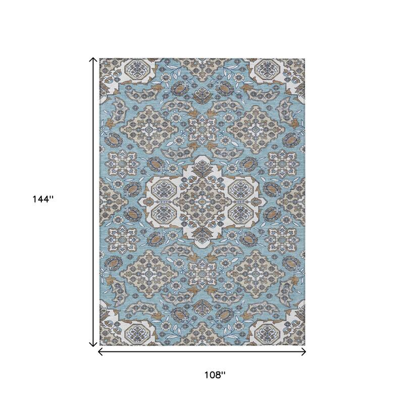 HomeRoots Medallion Traditional Rectangle Outdoor Rug