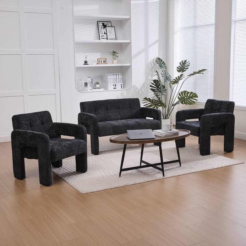 Nordic Modern Double Armchair Compact Upholstered Sofa Leisure Sofa Comfortable Seating with Dual Armrests Can be paired