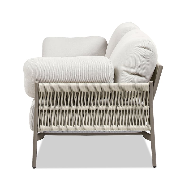 Jasper 73" Wicker Outdoor Patio Sofa with Cushions