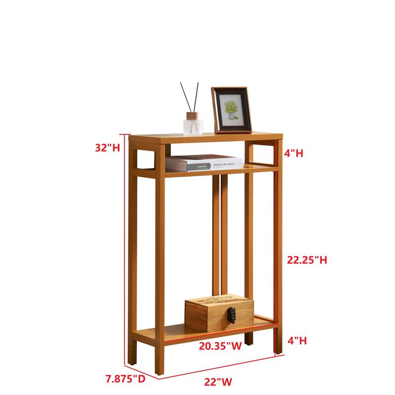 Bisbee Wood 22-inch Console Table with Two Shelves - 22"L x 8"W x 32"H