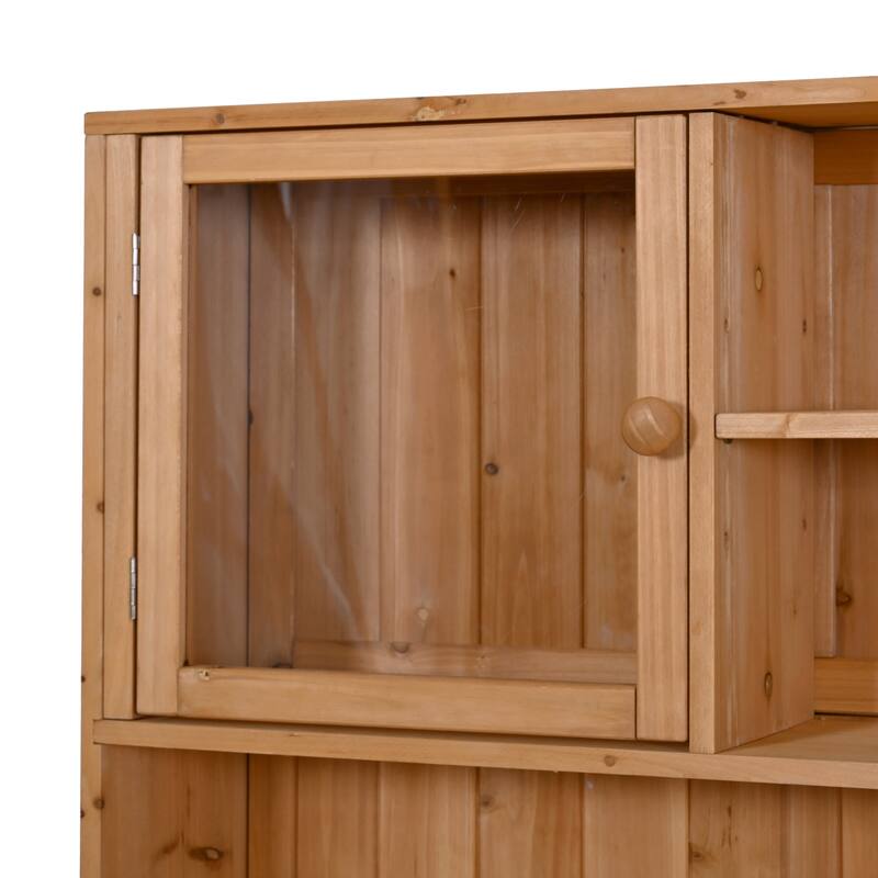 Roomfitters 65" Garden Potting Bench with Storage Hutch, Outdoor Potting Table & Prep Station, Drawer, Cabinet, Shelves