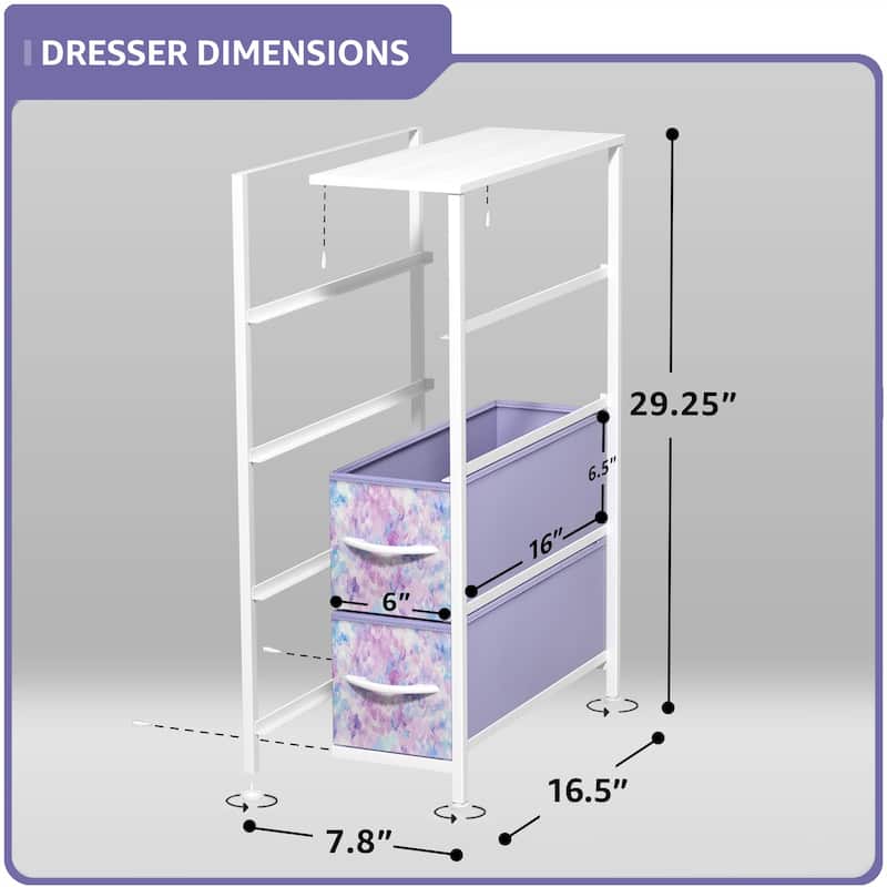 Narrow Dresser Tower with 4 Drawers - Vertical Storage for Bedroom