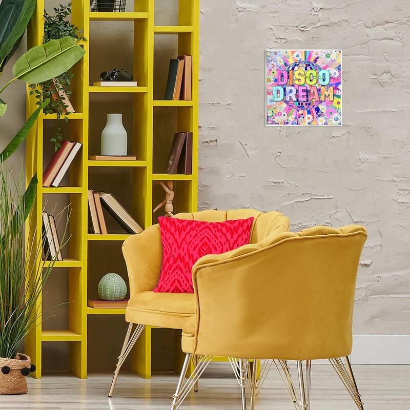 Stupell Vivid Disco Dream with Daisies Wall Plaque Art Design By Jess Stempel