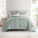 preview thumbnail 27 of 73, All-season Down Alternative Reversible Lightweight Comforter Set Eucalyptus / Natural - King