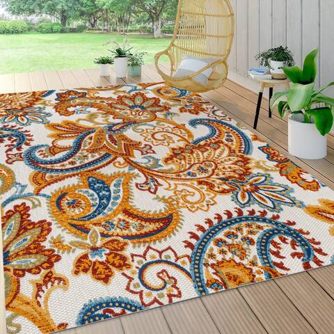 JONATHAN Y Lucena Paisley High-Low Indoor/Outdoor Area Rug