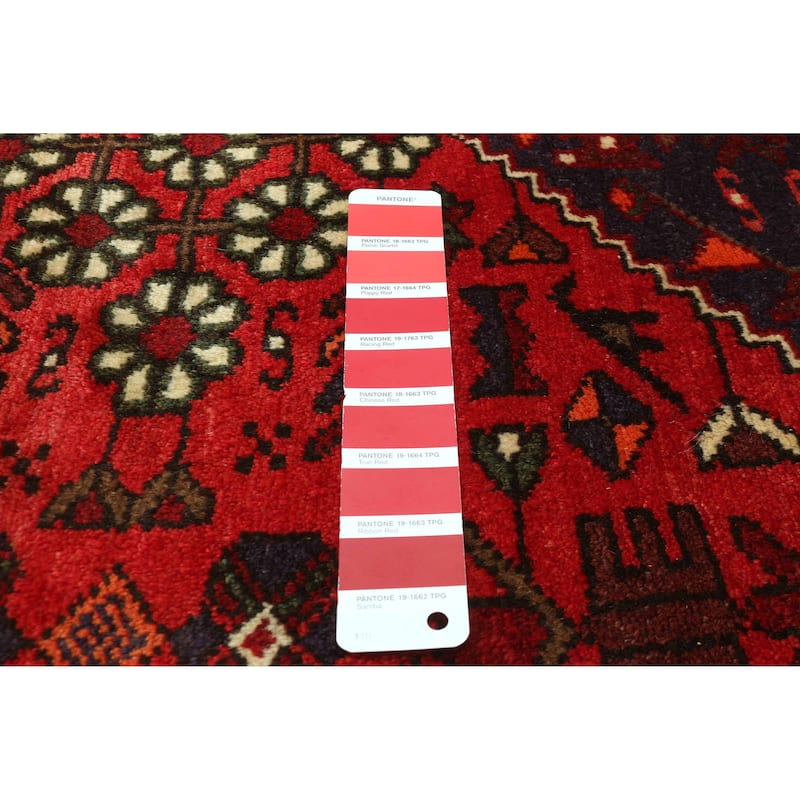 ECARPETGALLERY Hand-knotted Andelz Red Wool Rug - 3'7 x 5'0