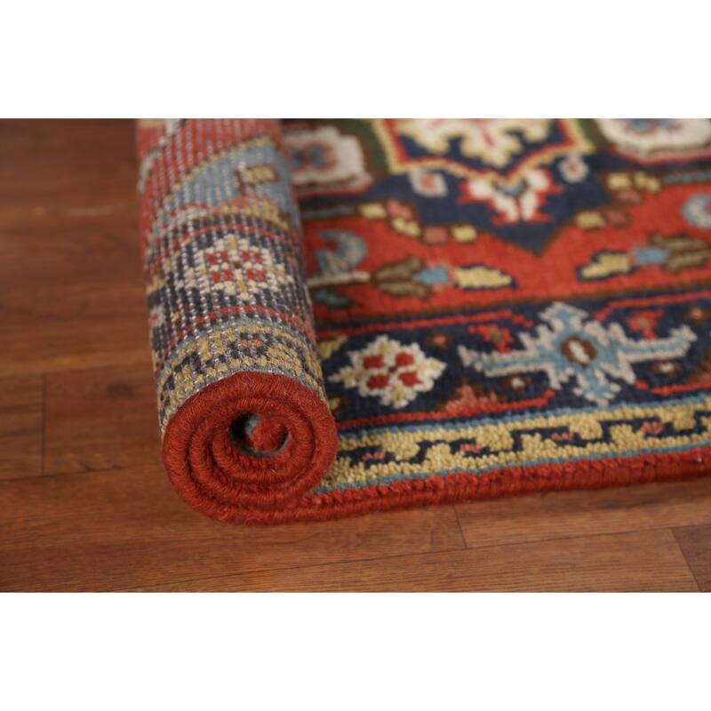 Geometric Heriz Serapi Oriental Accent Rug Handmade Wool Carpet - 3'0"x 4'10"