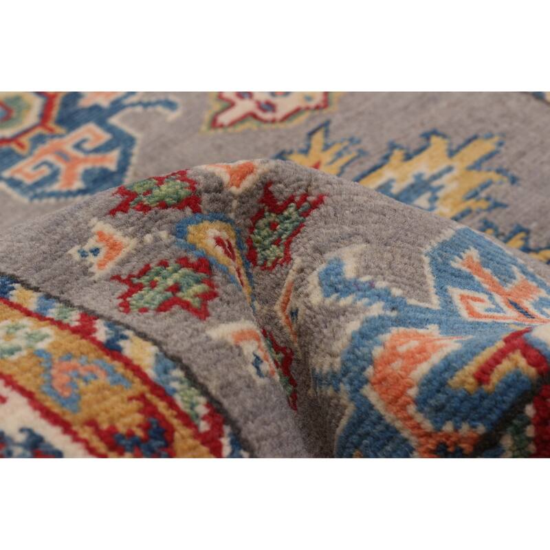 ECARPETGALLERY Hand-knotted Uzbek Ghazni Grey Wool Rug - 2'8 x 6'4