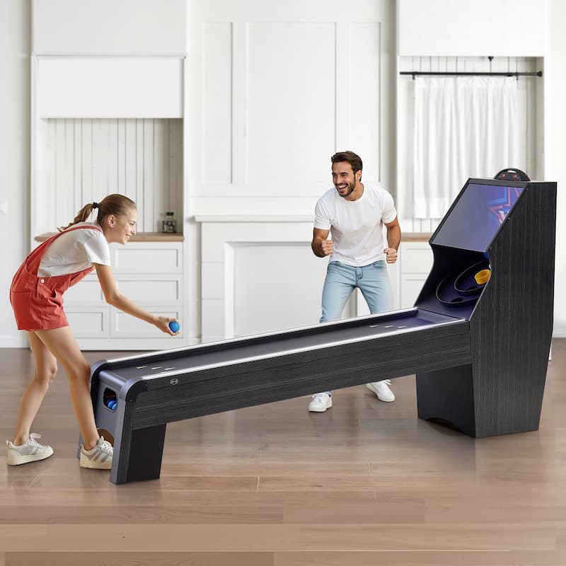 9 Feet Roll and LED Electronic Score Arcade Game Table with 4 Balls Ideal for Party and Holiday - 107 x 24.4 x 60.6 in