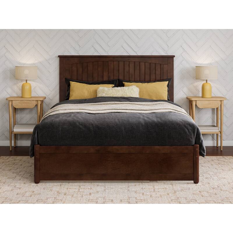 Malta Platform Bed with Panel Footboard and Twin Trundle