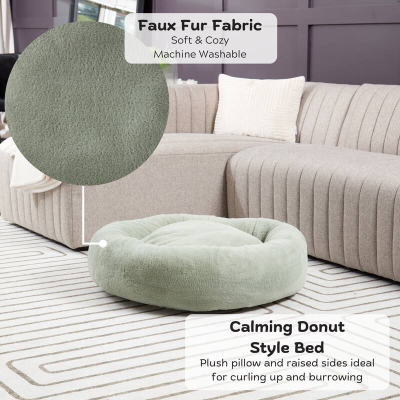 Ryder Faux Fur Cuddler Donut Bed