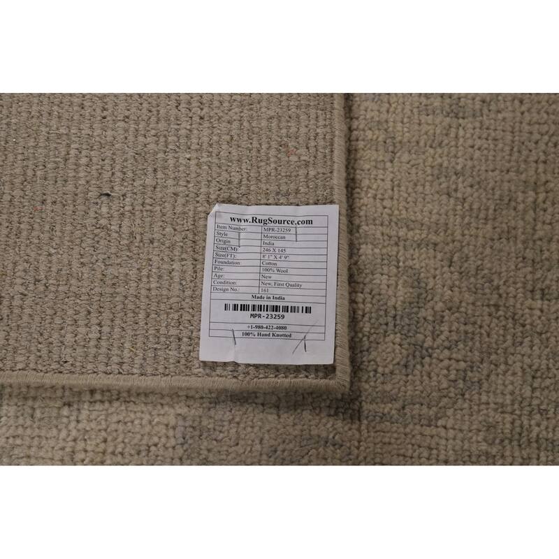 Moroccan Indian Area Rug Hand-Knotted Wool Carpet - 4'9" x 8'1"