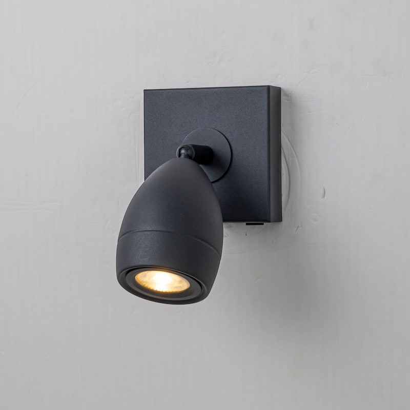 CraftHome Black Cordless Wall Sconce LED Spotlight with Touch & Remote Control, Adjustable and Stepless Dimmable Accent Light - W5'' - Black