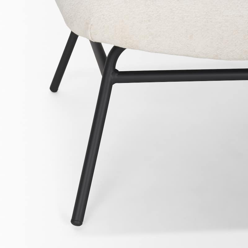 Nora Charcoal Fabric w/ Matte Black Metal Legs Accent Chair - 30.8L x 25.4W x 31.9H