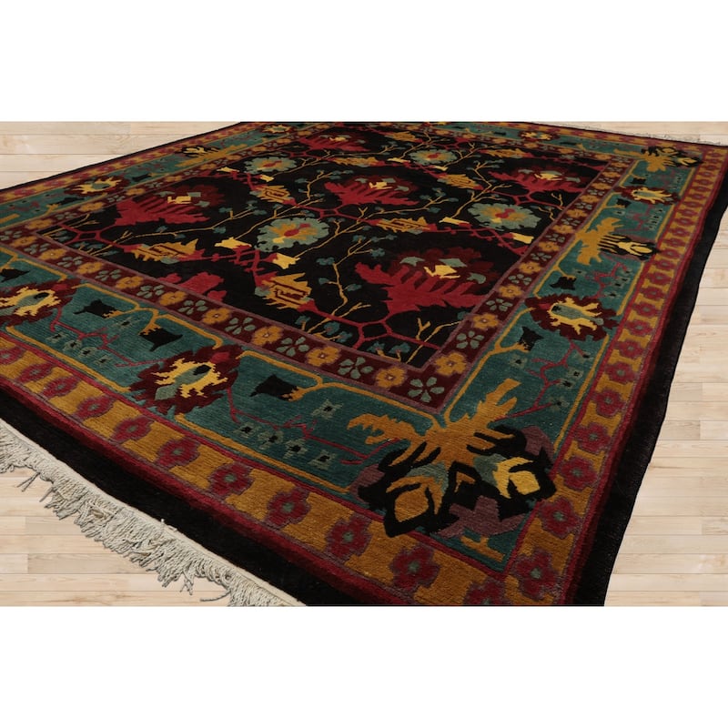 8'3''x10'10'' Hand Knotted Wool Charcoal Tibetan CraftsTufenkian Rug - 8' 3'' x 10' 10''