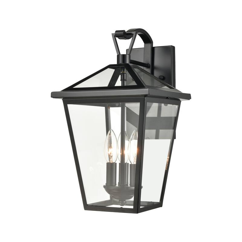 Main Street 16'' High 3-Light Outdoor Sconce - Black - 16 inch Tall - 16 inch Tall - Black