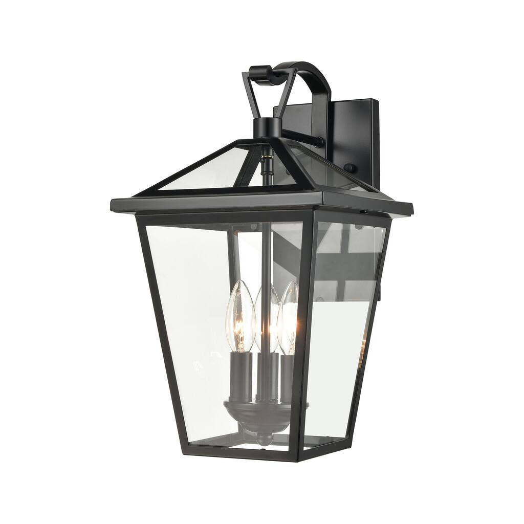 Main Street 16'' High 3-Light Outdoor Sconce - Black - 16 inch Tall