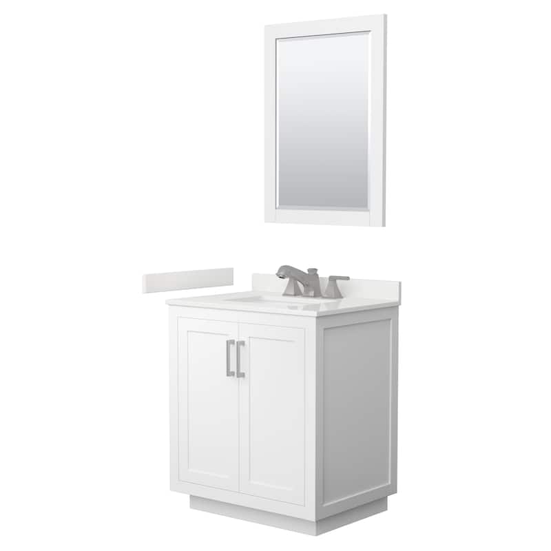 Miranda 30-inch Single Vanity, Quartz Top, 24-inch Mirror