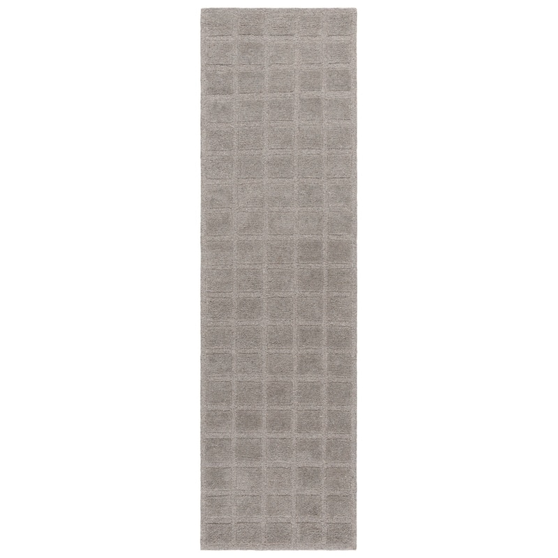 SAFAVIEH Handmade Genre Abstract Trellis Mid-Century Modern Wool Rug - 2'3" x 8' Runner - Grey