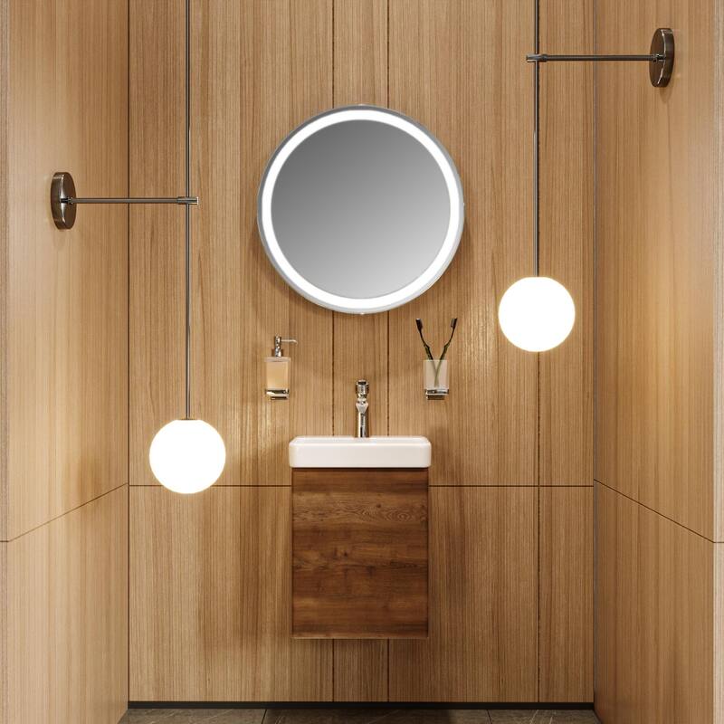 Modern Wall-Mounted Bathroom MINI-Vanity with Washbasin | Comfort Collection mirror Simple 24" included