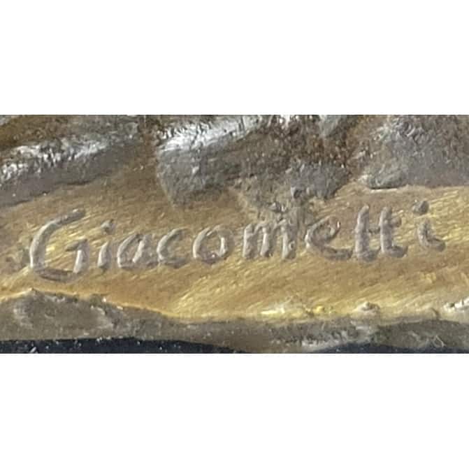 Woman Of Venice After Alberto Giacometti - Bronze Sculpture Statue Stick Figure On Marble Base