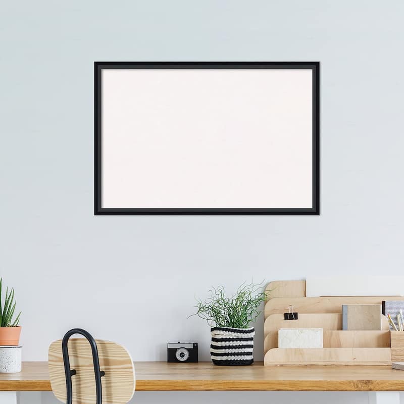 Lucie Wood Framed White Corkboard Bulletin Board