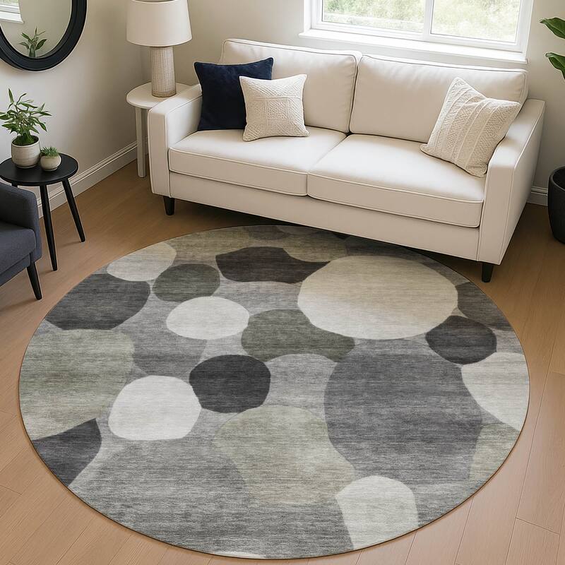 Machine Washable Indoor/ Outdoor Modern Circy Chantille Rug