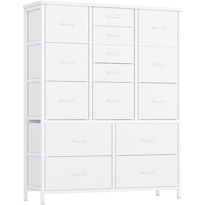 Dresser for Bedroom with 15 Drawers - White