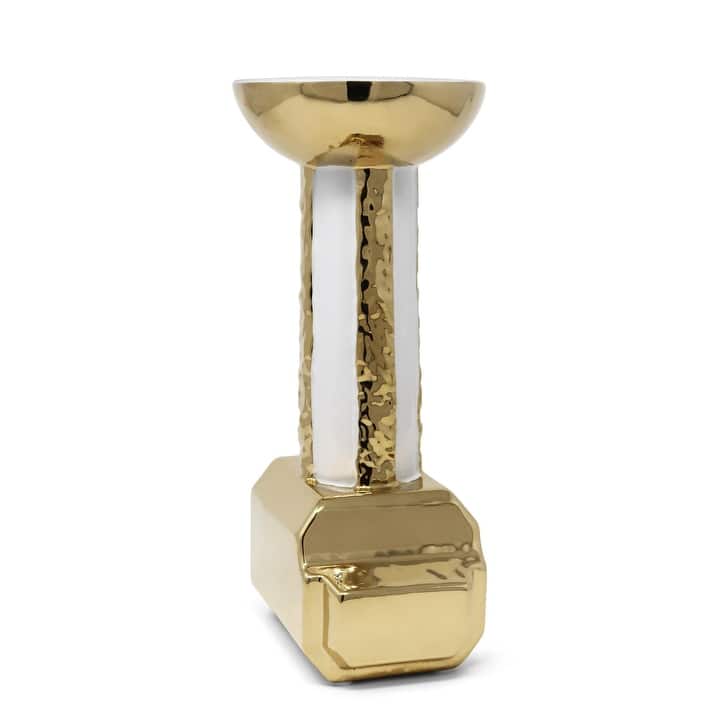 Gold And White Candle Holder Stand