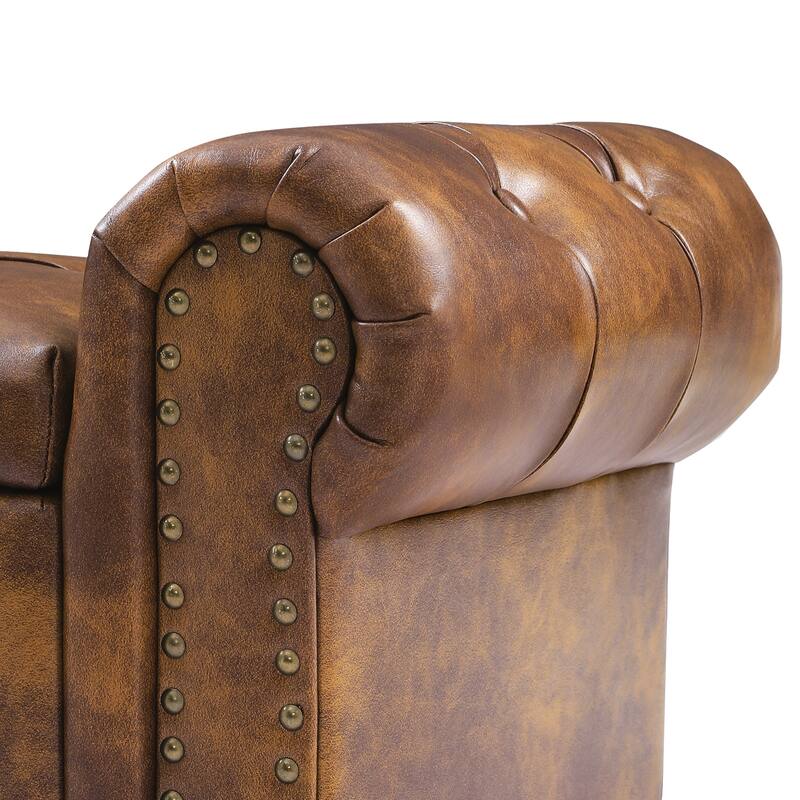 Modern Velvet Upholstered Storage Bench with Silver Nailhead Trim