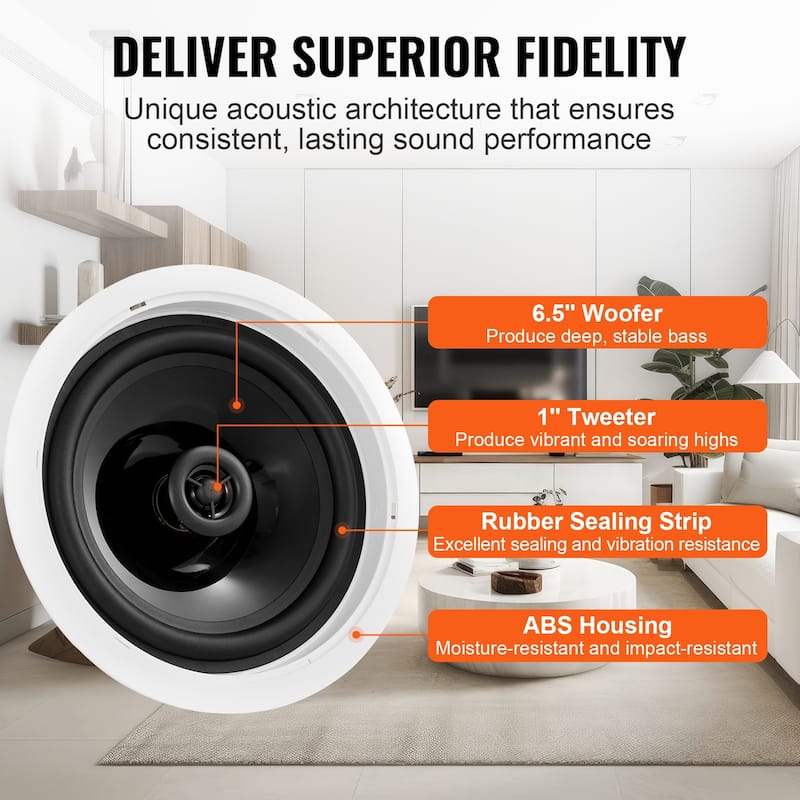 Ceiling Speakers for Home Kitchen Living Room Bedroom or Covered Outdoor Porches
