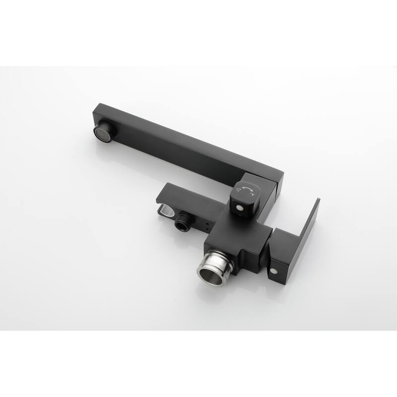 Floor Mounted Tub Faucet High Flow Freestanding Tub Filler Faucet with Handheld Shower Head and Swivel Spout