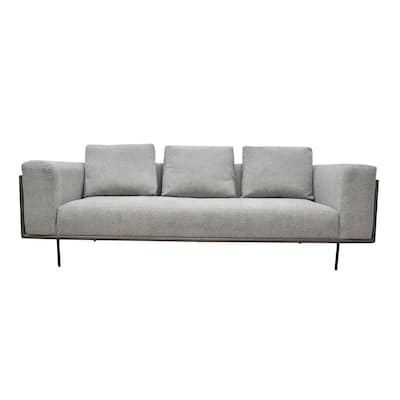 Classic Home Sinclair Fabric and Leather Sofa