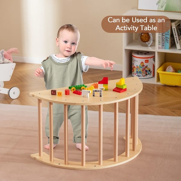 slide 2 of 9, Kids Climbing Arch with Cushion, Montessori Rocker for Toddlers, Play & Development - 31.5" x 17.5" x 15.5" 0-24 Months