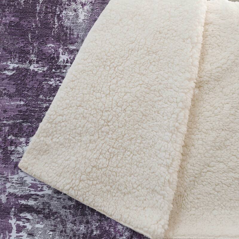 Premium Machine Washable Abstract Modern Sherpa Throw Blanket