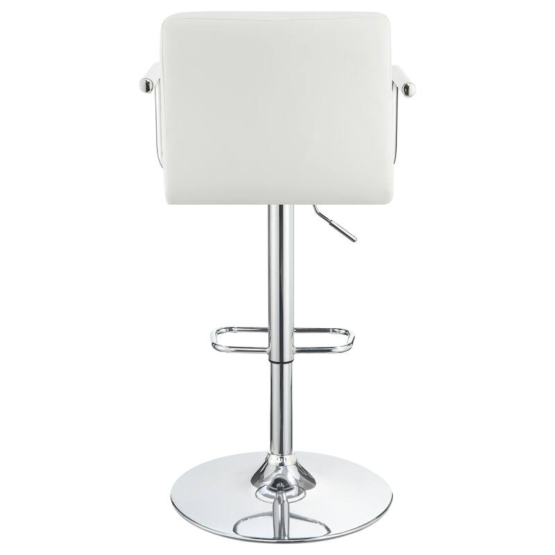 Letitia White Adjustable Height Bar Stool and Chrome