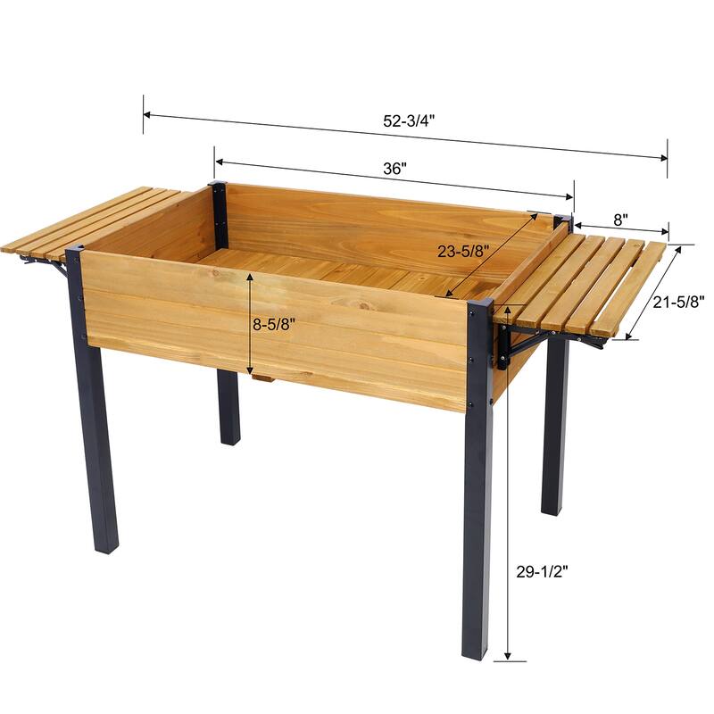 Metal Wood Raised Garden Bed, Folding Shelf Planter for Herbs Veggies