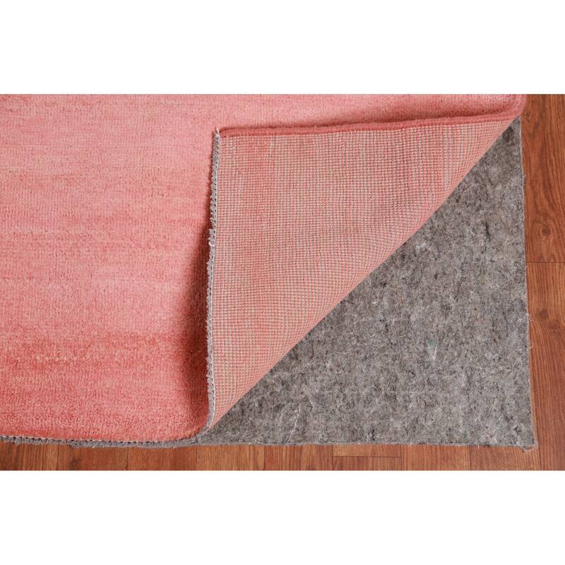 Hand Knotted Oriental 100% Wool Carpet Modern Solid Coral Gabbeh Area Rug - 12' 2'' X 9' 0''