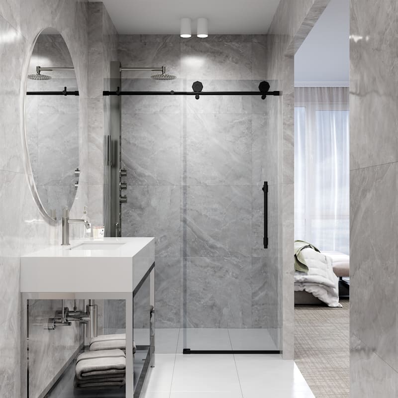 VIGO Elan Hart Frameless Sliding Shower Door