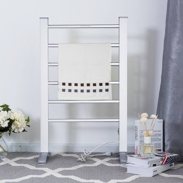 Gymax Freestanding Wall Mounted Electric Towel Rail Rack Bathroom On 23081949 Gymax Freestanding Wall Mounted