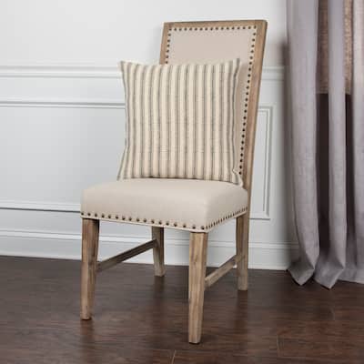 Rizzy Home Ticking Stripe Cotton Canvas Throw Pillow