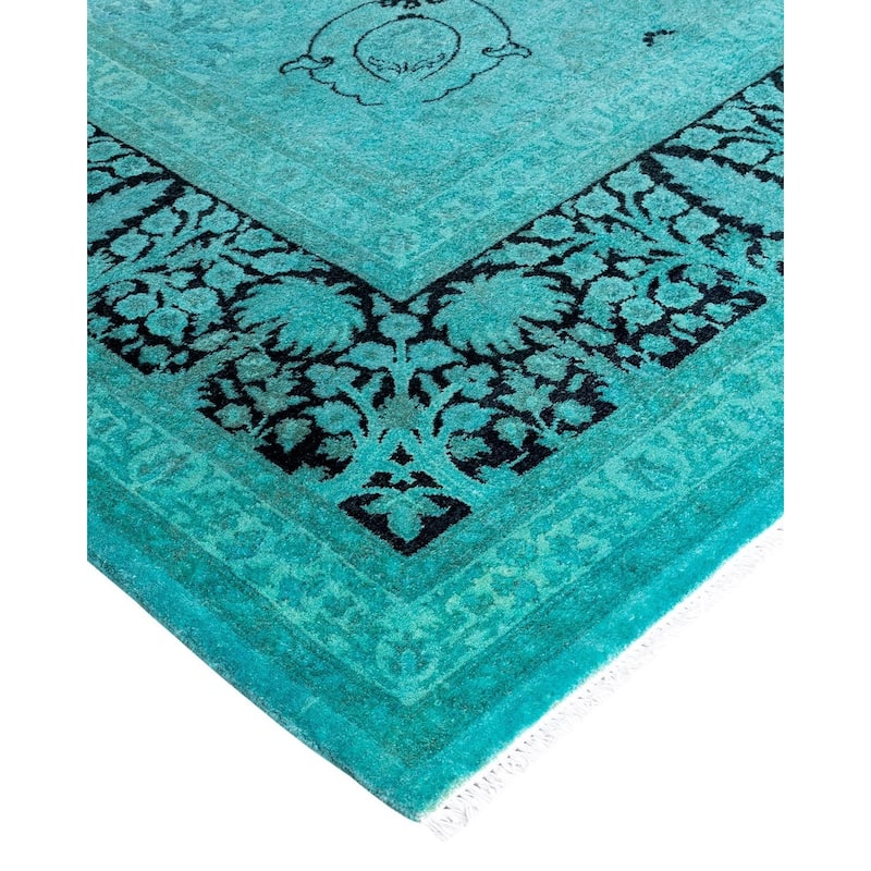 Contemporary Overdyed Wool Hand Knotted Area Rug - 6' 2" x 9' 4"
