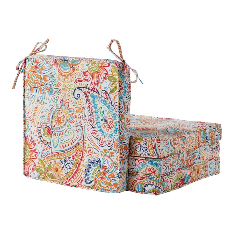 Greendale Home Fashions 18-Inch Square Outdoor Chair Pad (4-Pack) - Jamboree